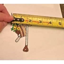 Unbranded GARDENING Gardener Spade Flowers Iron On Patch Applique 3 7/8" w x 2" h