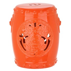 Safavieh Dragon Coin Ceramic Decorative Garden Stool, Orange