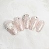 White Glitter Handmade Nail Tips - White / 하얀 반짝임