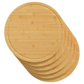 SKM Chopping Boards 6 pcs Ø30x1.5 cm Bamboo (Weight-5KG)