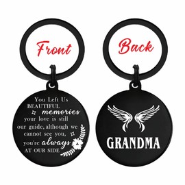 Resdink Grandma Bereavement Gifts for Loss of Grandmother, Sympathy Keychain for Loss of Grandma, Memory Memorial Grandmother Present
