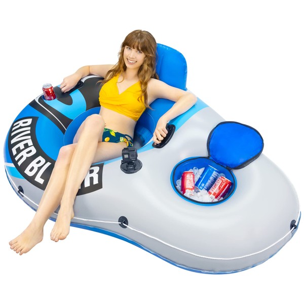 Sunlite Sports River Raft with Cooler and Storage Compartment Pocket,