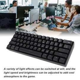 Teclado Mecánico para Juegos, 61 Teclas Teclado Mecánico De Modo Dual Retroiluminación RGB Interruptores Azules Especiales Altos Teclado De...        