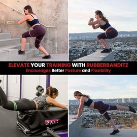 (30-50 Lbs (14-23 kg) - Heavy (Black)) - RubberBanditz Extra Thick Booty Bands - For Glutes and Legs Workouts - Includes eGuide For Women - Mini Loop 