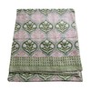 thehandicraftworld Cotton Kantha Quilt Blanket, Green Floral Print, 90x108 Inch