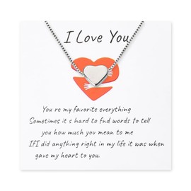 Anniversary Birthday Gifts for Girlfriend Wife Heart Necklace for Women Girlfriend Valentines Day Gifts for Her Gf Girlfriend Necklace Gift for Girls I Love You Gifts for Wife Girlfriend