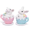 Hodao Ceramic Bunny Mugs with Whipped Cream Topping, Set of