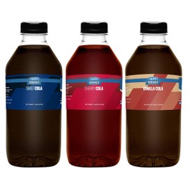 Ralph's 32oz (Quart) THREE Pack Sparkling Water Cane Sugar Soda Maker Flavors Syrup | Sweet Cola | Cherry Cola | Vanilla Cola | Sodamix