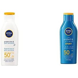 Nivea Sun Protector Solar Loción Fps 50  Para Piel Sensible Protect  Sensitive, 200ml  Sun Protector Solar Loción Fps 50  Protect  Refresh, 200ml