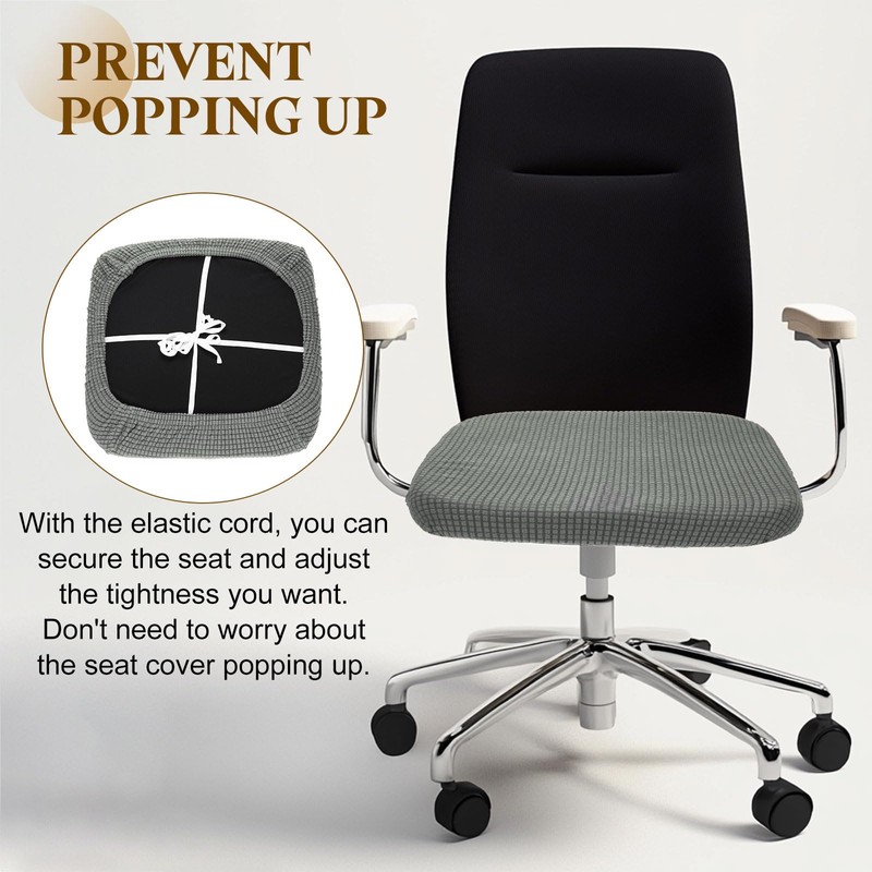 sourcing map Office Chair Cover, Stretchable Soft Grid Textured Rotating