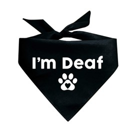 Tees & Tails I'm Deaf Triangle Dog Bandana (Assorted Colors)