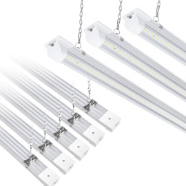 EPESTOEC 8Pack 4FT LED Shop Light Garage Lights,42W 5000K 6300LM White Light,Hanging/Surface Mount for Warehouse Workshop Basement,Linkable LED Shop Lights,Plug and Play