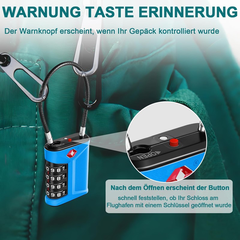ZHEGE TSA Suitcase Lock, TSA Lock 4 Digit, Tent Lock,