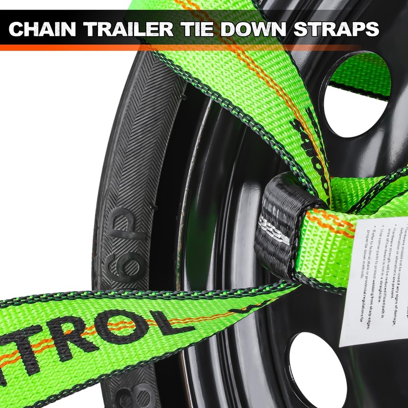 Mimanchi 2" x 16' Tie Down Strap with Chain Extension