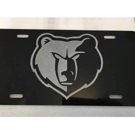 BLVD MEMPHIS GRIZZLIES LOGO Car Tag Diamond Etched on Aluminum License Plate
