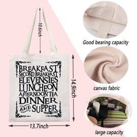 Second Breakfast Club Gift Lord Academia Literature Reader Tote Bag The Shire Gift Rings of Power Bookish Handbag (Dinner Supper)