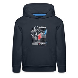 Poppy Playtime - GrabPack Schematic Hoodie (Kids, Navy, 16-20)