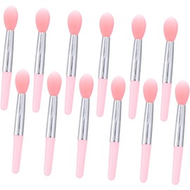 Pincel De Labios De Silicona Aplicador Bálsamo Labial 12 Piezas Tamaño Mini Para Mujeres Niñas Portátil Uso Diario Colores Transparente y Rosa Mango Cómodo