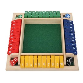 Keenso Cierra la Caja Juego de Alcanfor, Juego de Dados Central Izquierdo y Derecho para Niños Adultos, Aula Familiar, Fiesta en Casa o Pub           
