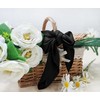 1 Piece of Black Square Satin Scarf Wrap Neck Scarf