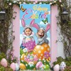 WADORN Happy Easter Photo Door Banner, Easter Bunny Funny Phtography