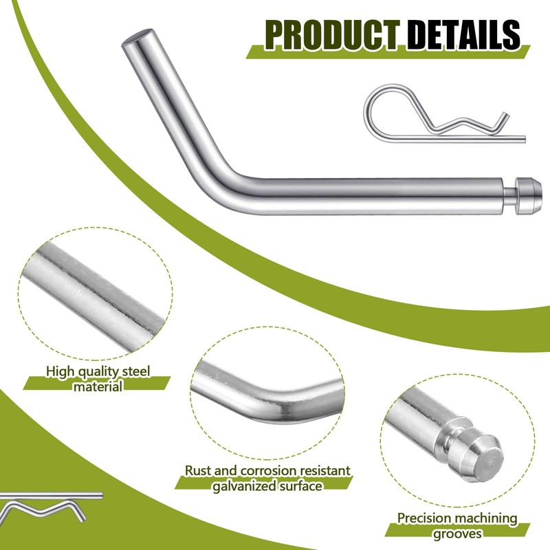 Otoolling 10 Pack Replacement 5th Wheel Pins & Clips, 1/2-inch