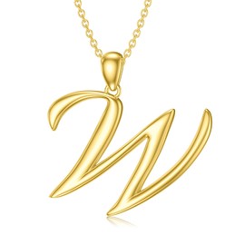 Initial Necklaces 26 Capital Letter Necklaces S925 Sterling Silver Letter Pendant Initial Necklaces for Women -W-Y