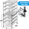 Simple Houseware Stackable 3 Tier Sliding Basket Organizer Drawer, Chrome