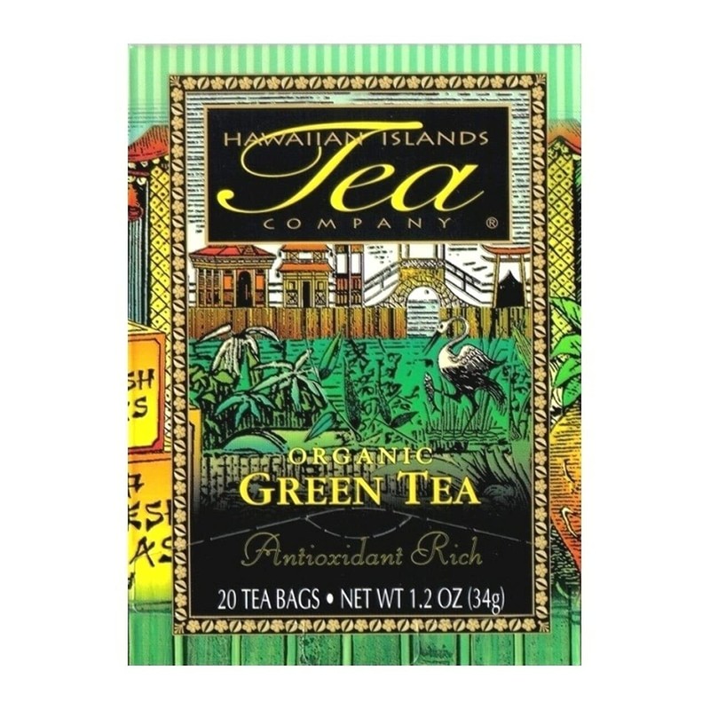 Hawaiian Islands Tea Company Organic Green Tea, All Natural -