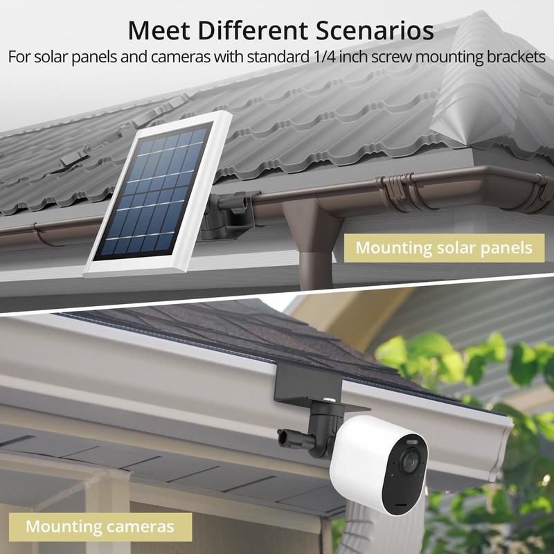 Anbte Universal Solar Panel Gutter Mount, Aluminum Gutter Mount for