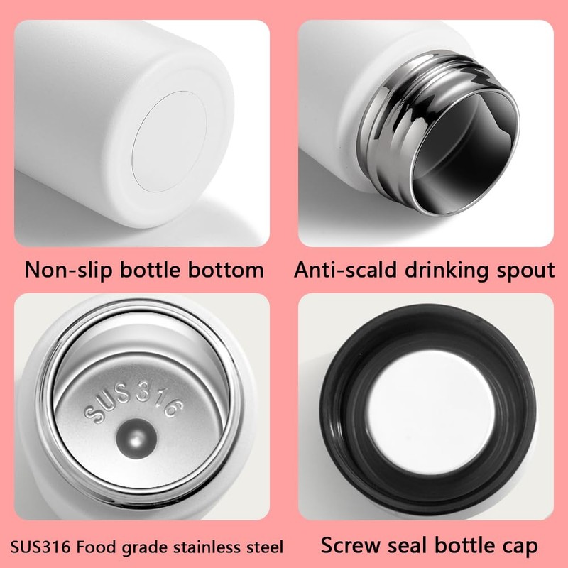 5 oz Mini Thermos Cute Water Bottle - Insulated Stainless