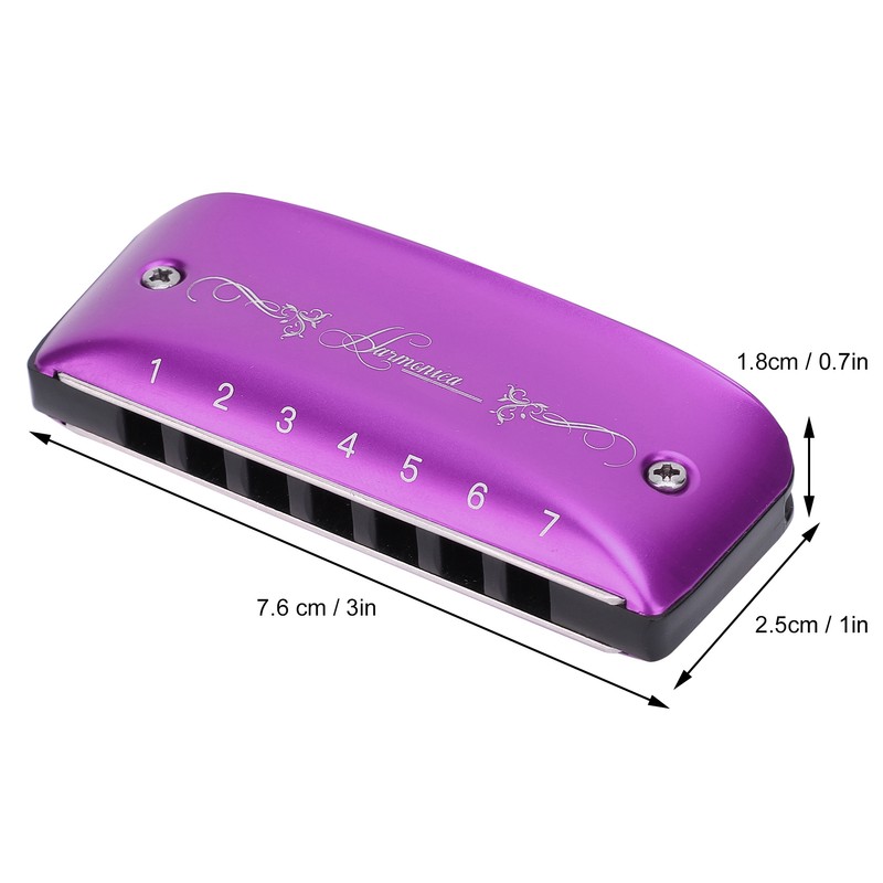 Harmonica 7-Hole Mini Blues Student Adult Beginner Playing Color Mouth