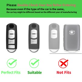 LCWPJWWS for Mazda Key Fob Cover,Soft TPU 360 Degree Protection for Mazda 3 6 8 Miata MX-5 CX-3 CX-5 CX-7 CX-9 4-Buttons Premium Soft Car Key Shell Case, Model-a(black), black