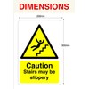 Caution stairs may be slippery sign - 1.2mm Rigid plastic