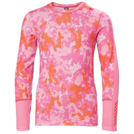 Helly Hansen Unisex Kid's JR Graphic LIFA Merino Set Base Layer Bottom, 181 Dragon Fruit Splash CAMO A, 10 Years