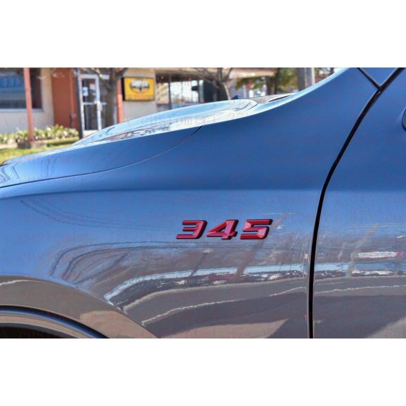 OVERLAND SPY (2pc) Red Black 345 Badge Emblem Trim for