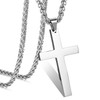 Collar de colgante cruz para hombre, Cadena de plata para