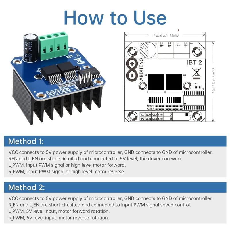 DiGiYes BTS7960 43A H Bridge High Power Motor Drive Module