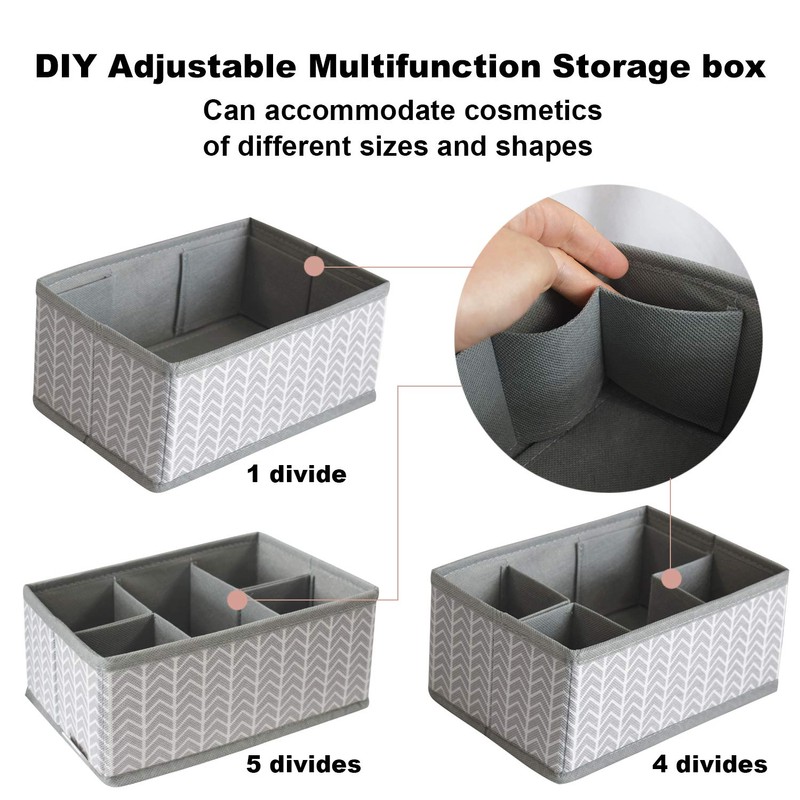 VERONLY Cosmetic Storage Bins Makeup Organizer, Adjustable Multifunction Storage Box