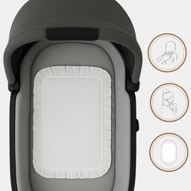 Thermikoa Baby Mattress Protector for Large Baby Mattress, 100% Muslin Cotton and Terry Towelling, Absorbent Protection without Plastic, 1 Piece 50 x 30 cm, Ideal for Baby Seat, Cradle or Moses Basket