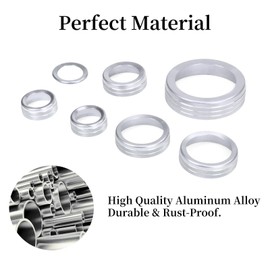 BORUIEN for Ford Maverick 2022 2023 2024 Interior Accessories Decor Air Conditioner AC 4WD Engine Start Stop Headlight Volume Radio Control Switch Knob Cover 7PCS Aluminum Alloy (Silver, 2022-2024)