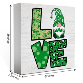 St Patrick's Day Gnomes Decor St Patricks Day Blessed Decorations St Patrick Decorations for Home St Patrick's Gnome Gifts St. Patricks Day Love Sign 5 X 5 Inch