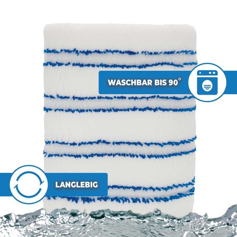 2 x Microfibre Mop Covers with Abrasive Strips - Professional