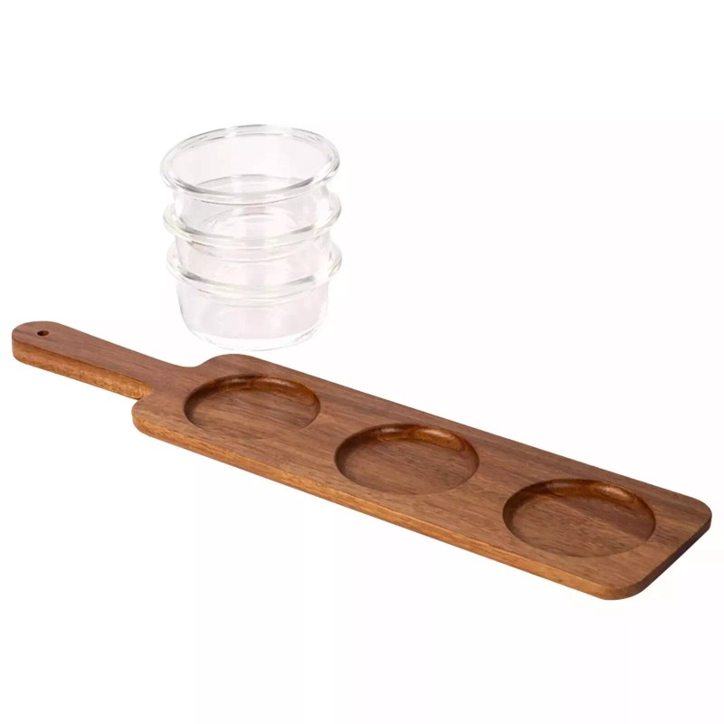 Home Essentials Table Setter Acacia Wood Serving Set, 2-pack Microwave