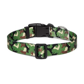 Suredoo Adjustable Nylon Dog Collar with Patterns, Soft Comfy Pet Collar for Small Medium Large Dogs (M, Dog Camouflage Green)