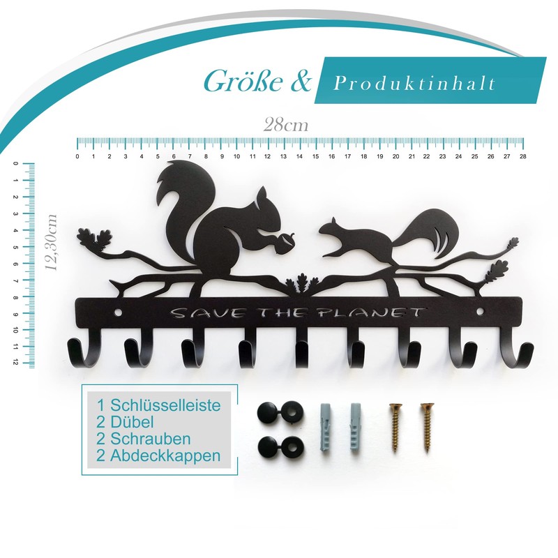 ELFSELF® Key Rack for the Wall - Save the Planet