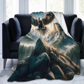 Eagle Blanket Gifts for Kids Women and Men Soft Warm Lightweight Cozy Flying Eagles Animal Throw Blankets for Bed Living Room Couch Sofa Birthday Decor 50x60in