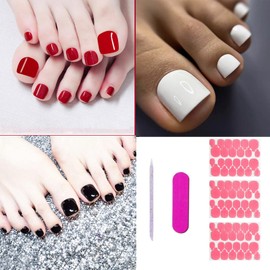 RUNE&SUKYCES 3 colors 72pcs toe press on nails short,toe nail press ons,press on toenails,nail set,square nail tips,toenail press ons,toe nail tips,red press on toe nails,toe nails,black fake toenails