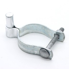 2 Pack Chain Link Fence Gate Post Hinge - Use for Outside Diameter Post/Pipe - Galvanized Chain Link Post Gate Hinge - Nut/Bolt Included (2-3/8 Inch)