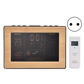LCD Weather Forecast Station with RCC Receiving Function Wireless Thermometer Hygrometer 100‑240VEU Plug